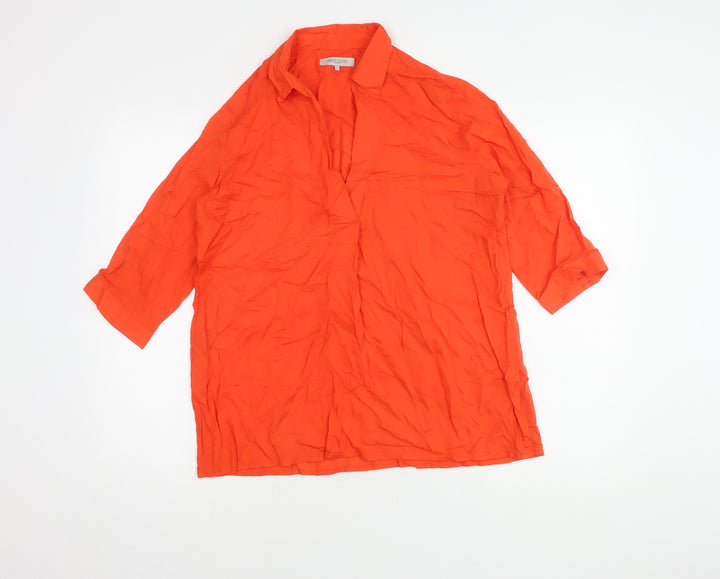 Great Plains Women's Orange Collared Shirt, Size S