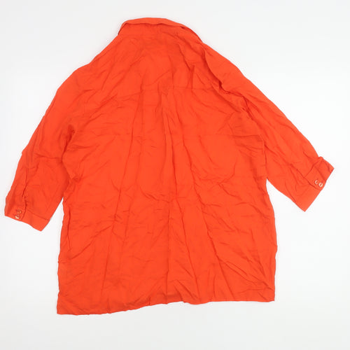 Great Plains Women's Orange Collared Shirt, Size S