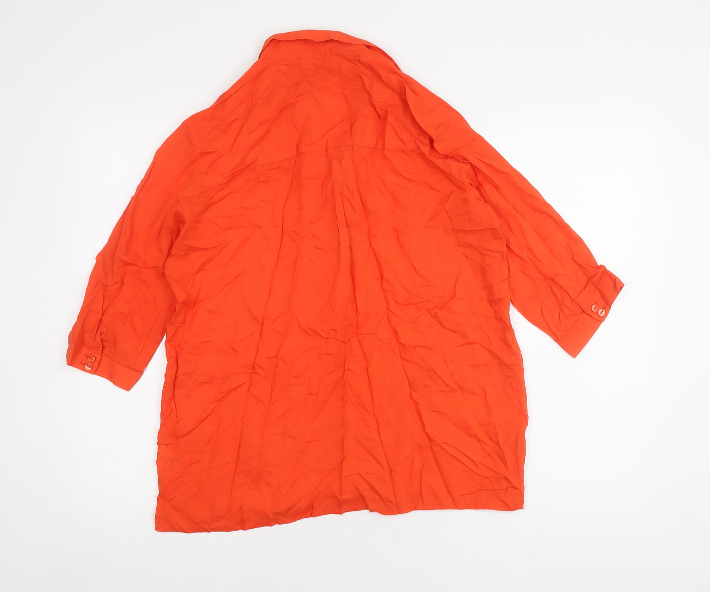 Great Plains Women's Orange Collared Shirt, Size S