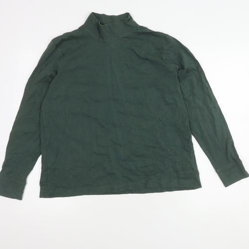 Lands' End Women Green Mock Neck Jumper, Size L