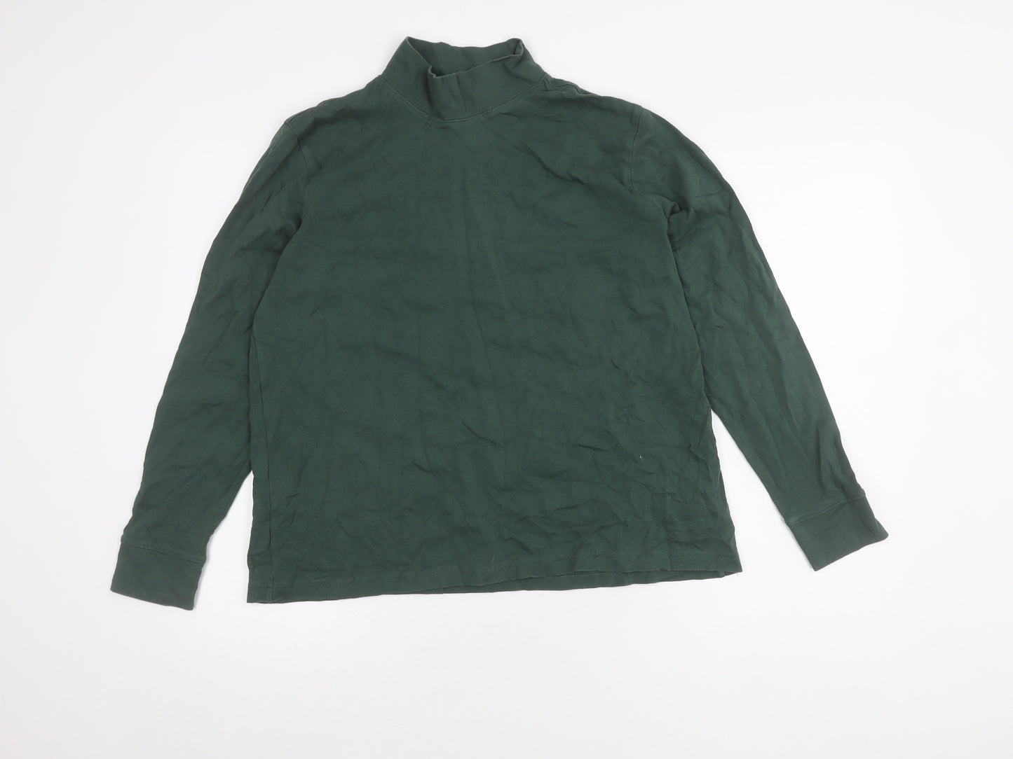 Lands' End Women Green Mock Neck Jumper, Size L