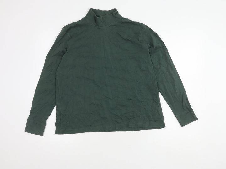 Lands' End Women Green Mock Neck Jumper, Size L