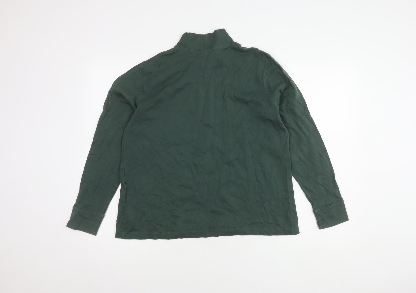 Lands' End Women Green Mock Neck Jumper, Size L