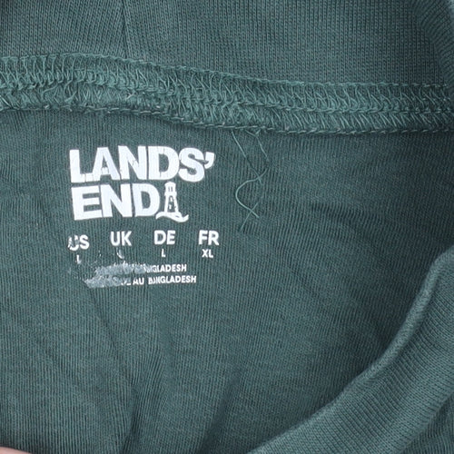 Lands' End Women Green Mock Neck Jumper, Size L