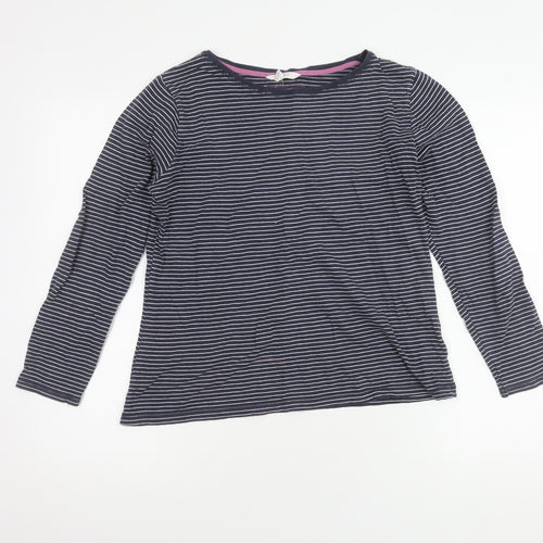 White Stuff Women's Blue Striped Long Sleeve T-Shirt Size 12