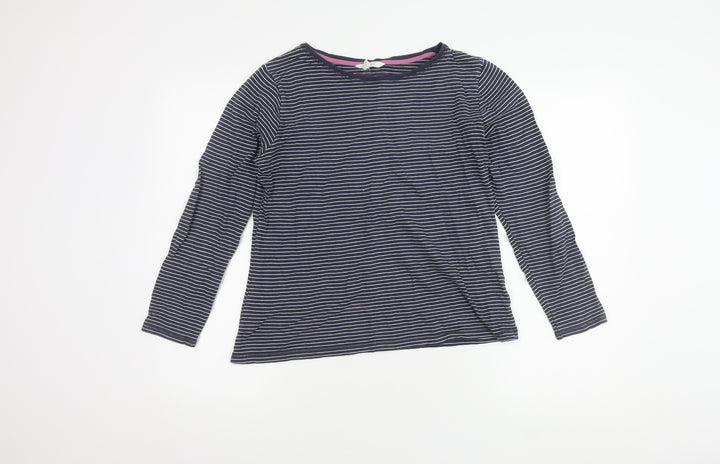White Stuff Women's Blue Striped Long Sleeve T-Shirt Size 12