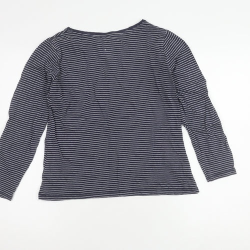 White Stuff Women's Blue Striped Long Sleeve T-Shirt Size 12