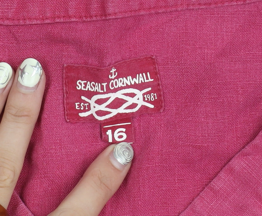Seasalt Cornwall Women's Pink Linen V-Neck Tank