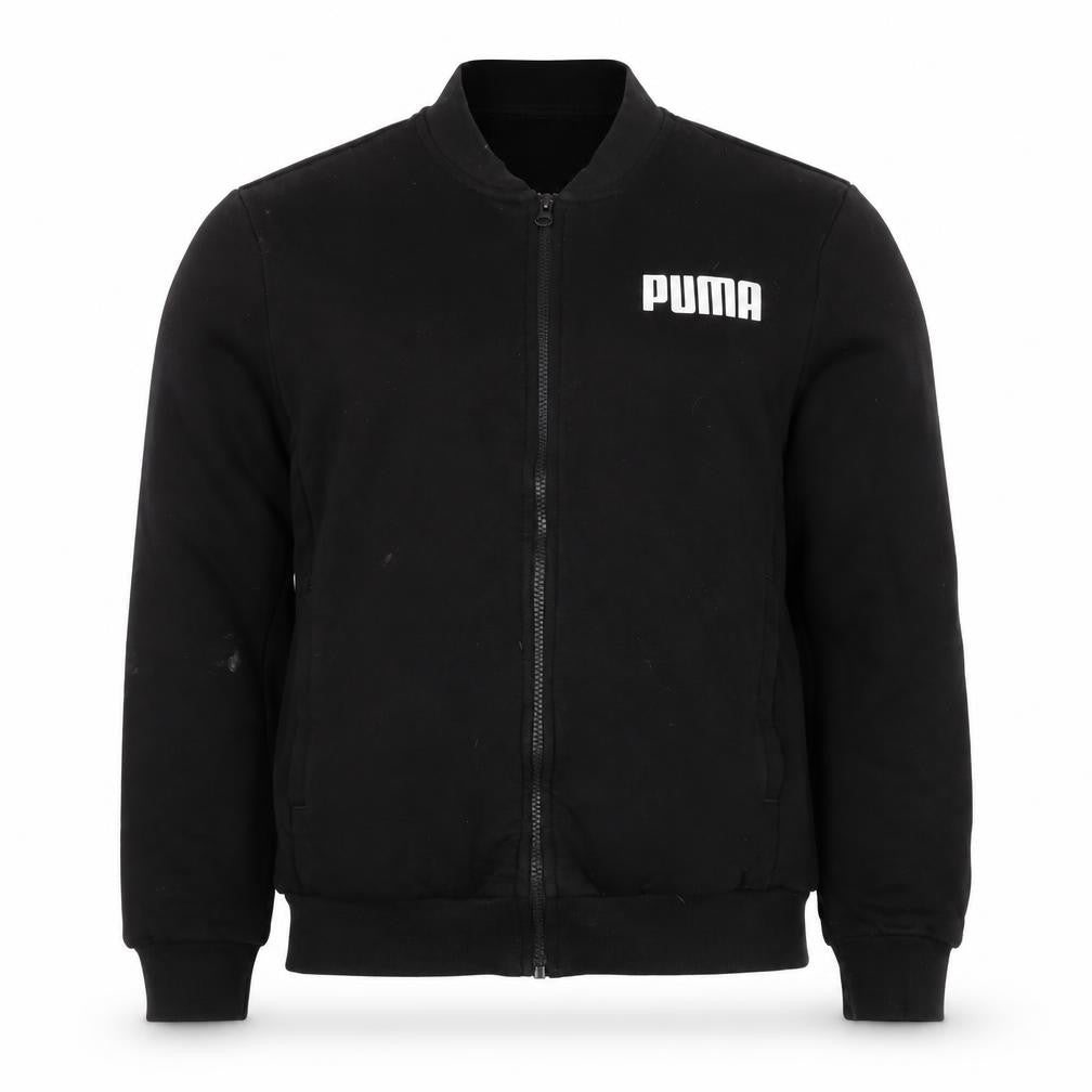 Front view of Puma Men’s Black Bomber Jacket, size S