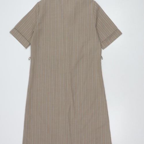 St Michael Beige Long Shirt Dress Women's Size 10