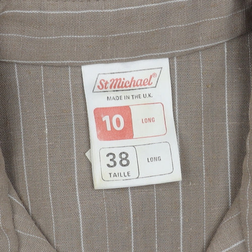 St Michael Beige Long Shirt Dress Women's Size 10