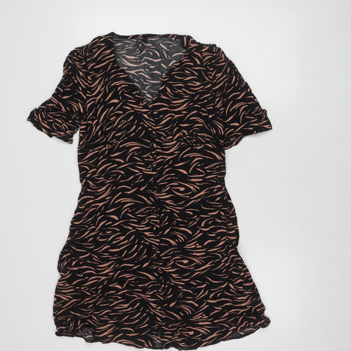 Nobody's Child Women's Black Animal Print Dress, Size 12