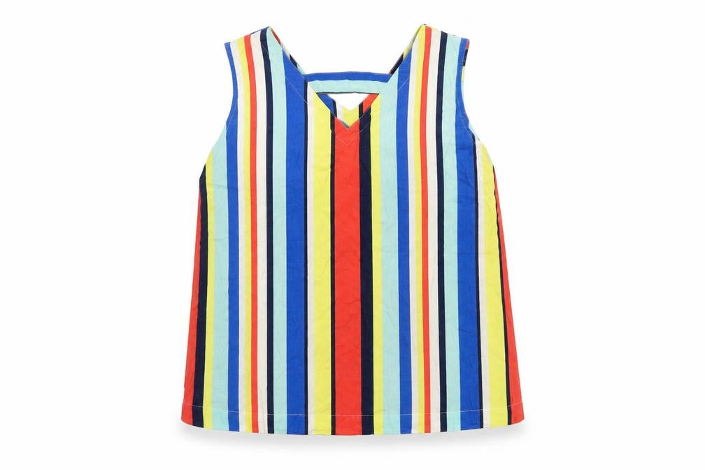 Front view of Bonmarché Women's Multicoloured Striped Tank