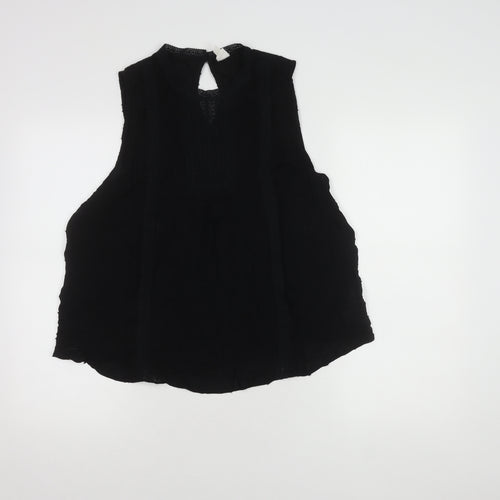 GAP Women's Black L High Neck Cotton Blouse