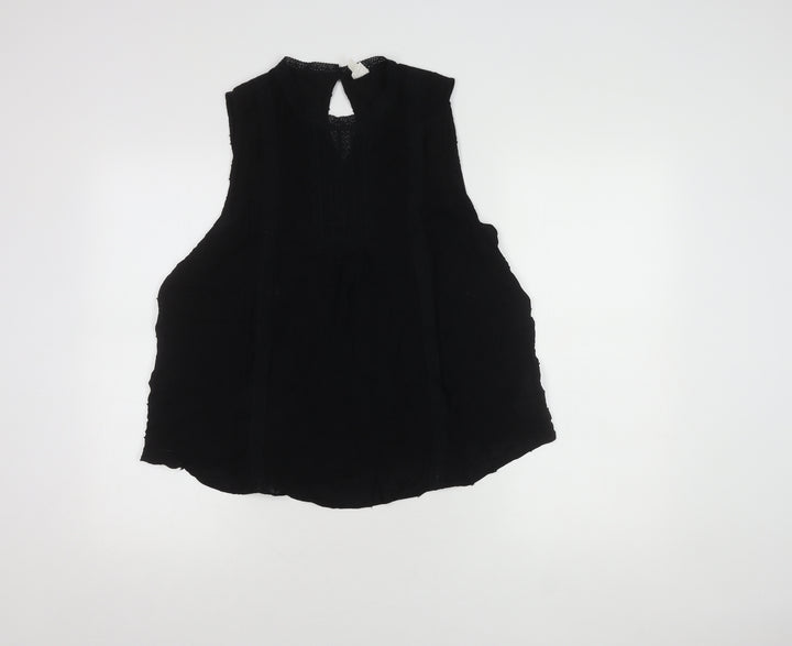 GAP Women's Black L High Neck Cotton Blouse
