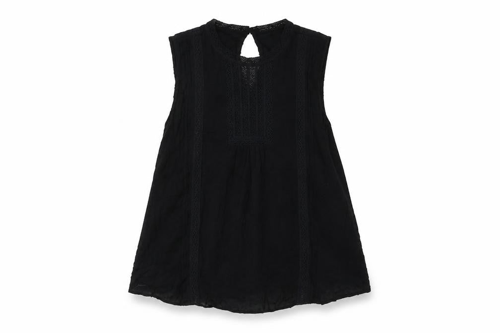 Front view of Gap Women's Black L High Neck Cotton Blouse