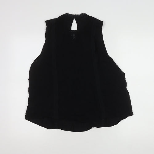 GAP Women's Black L High Neck Cotton Blouse