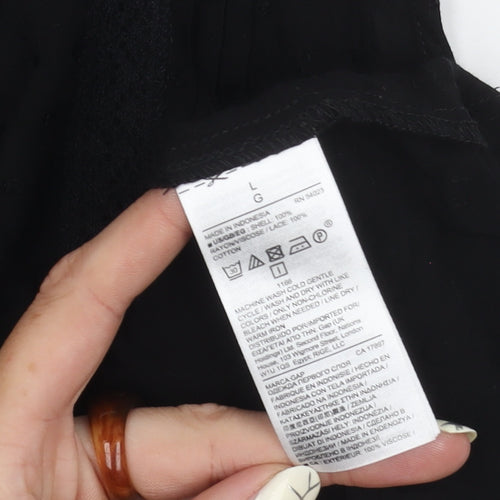 GAP Women's Black L High Neck Cotton Blouse