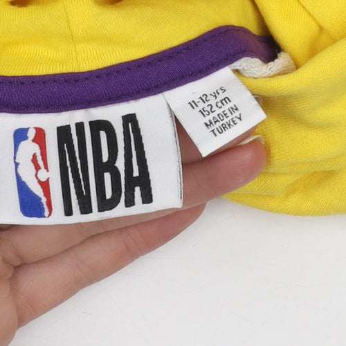 NBA Girls Grey Yellow Lakers Hoodie 11-12 Years Pullover