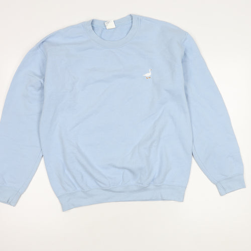 G&G Women's Blue Embroidered Pullover Sweatshirt, Medium