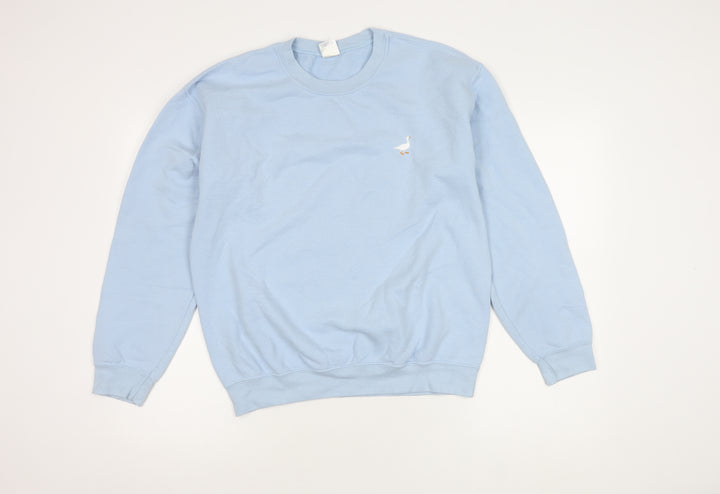 G&G Women's Blue Embroidered Pullover Sweatshirt, Medium