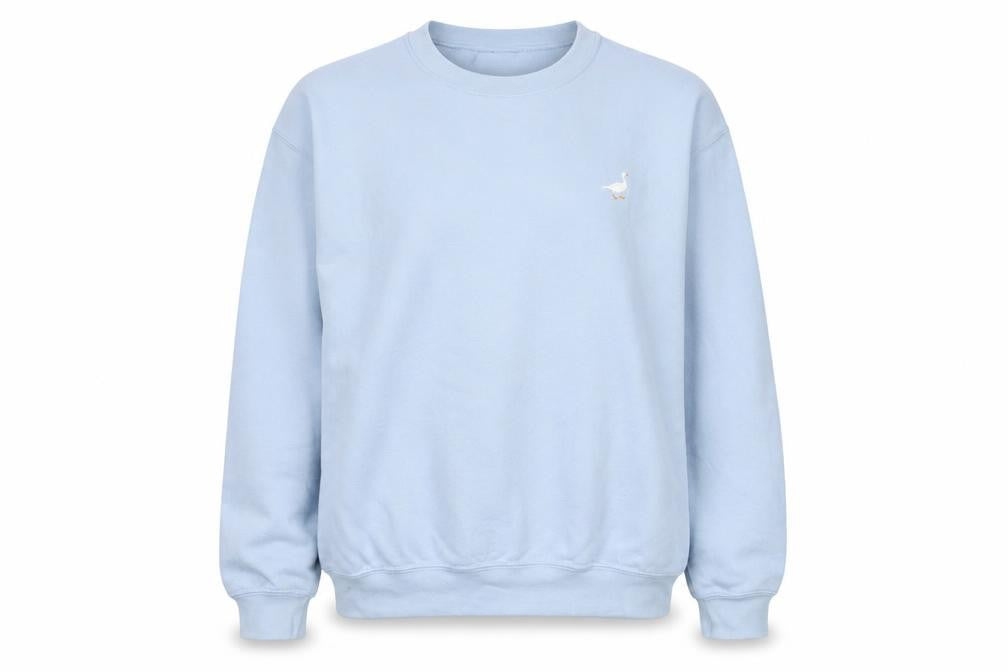 Front view of G&G Women's Blue Embroidered Pullover Sweatshirt, Medium