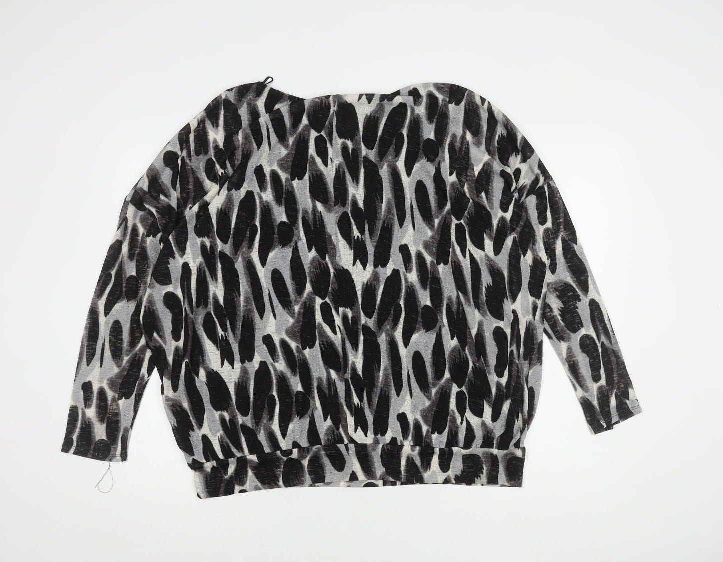 Wallis Women's Black Animal Print Blouse L