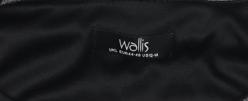 Wallis Women's Black Animal Print Blouse L