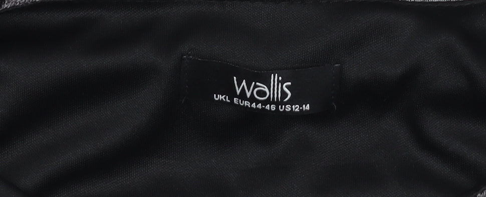 Wallis Women's Black Animal Print Blouse L