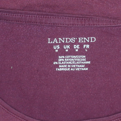 Lands' End Womens Red M Long Sleeve Basic Top