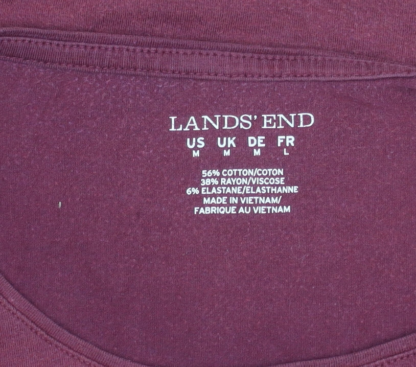 Lands' End Womens Red M Long Sleeve Basic Top