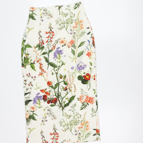 Zara Woman Floral Pencil Skirt, XS, Multicoloured