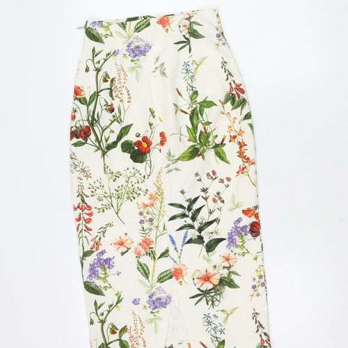 Zara Woman Floral Pencil Skirt, XS, Multicoloured