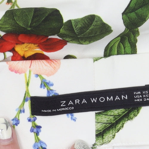 Zara Woman Floral Pencil Skirt, XS, Multicoloured