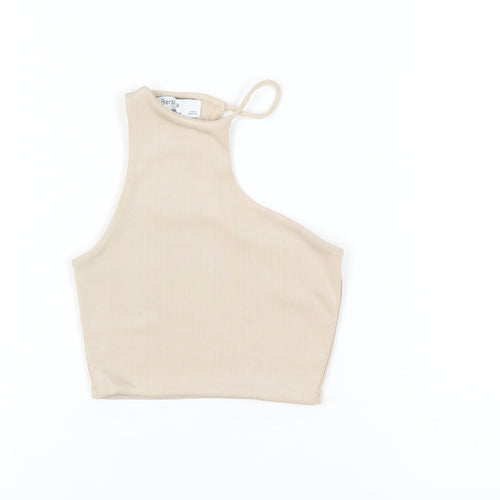 Bershka Women's Beige Camisole XS Summer Halter Tank