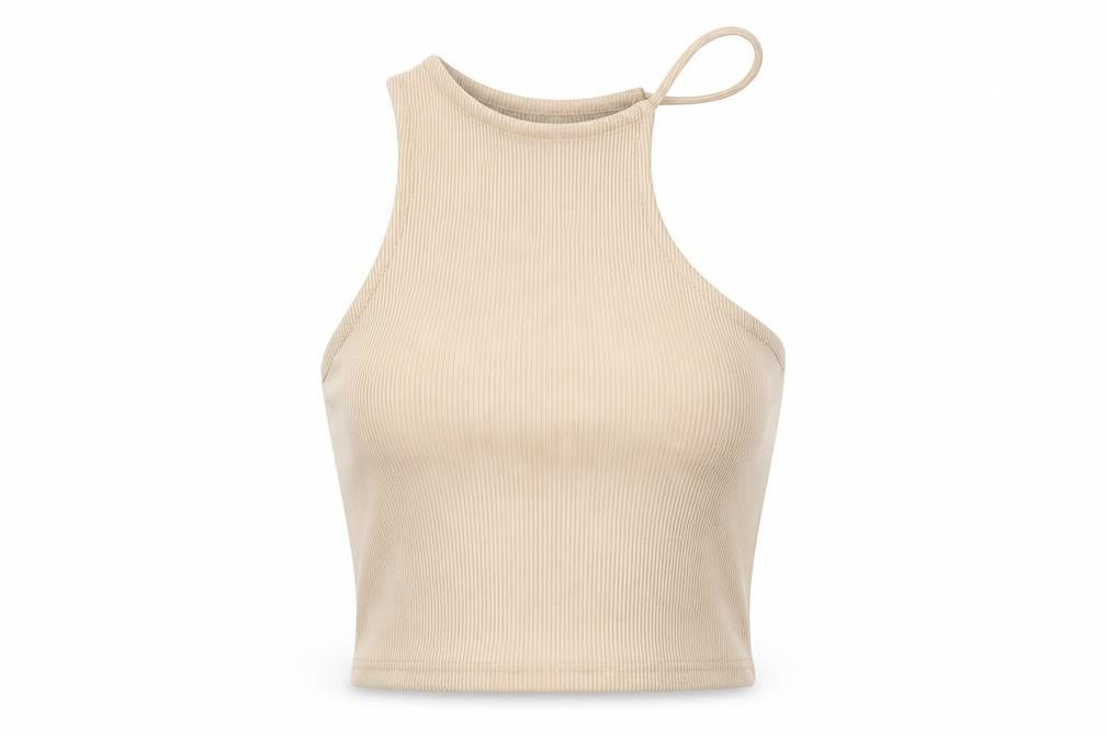 Bershka Women's Beige Camisole XS Summer Halter Tank