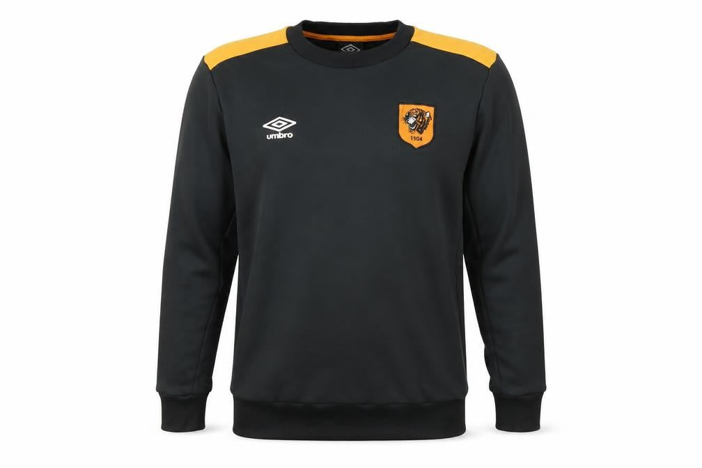 Front view of Umbro Men's Black Graphic Print Sweatshirt L