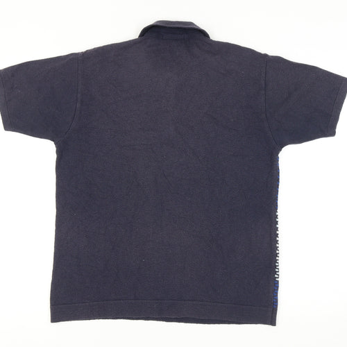 Hooch Men's Blue Full Zip Knit Jumper Size 2