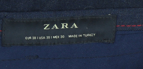 Zara Women's Blue Chino Trousers Size 10 Casual