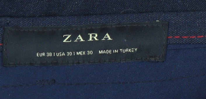Zara Women's Blue Chino Trousers Size 10 Casual