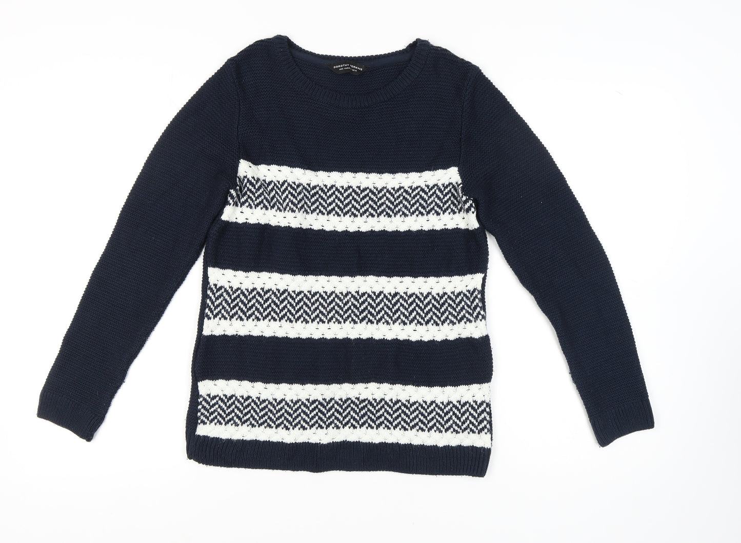 Dorothy Perkins Women's Blue Striped Jumper Size 12