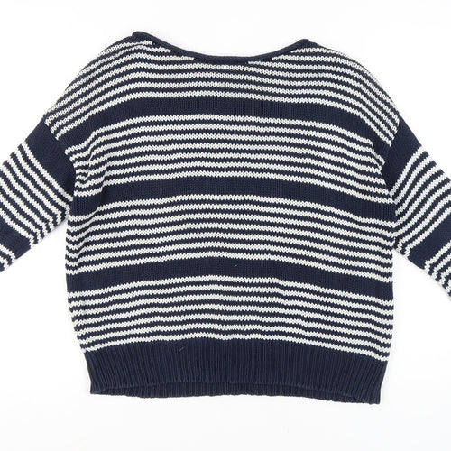 Topshop Women's Blue Striped Pullover Jumper Size 10
