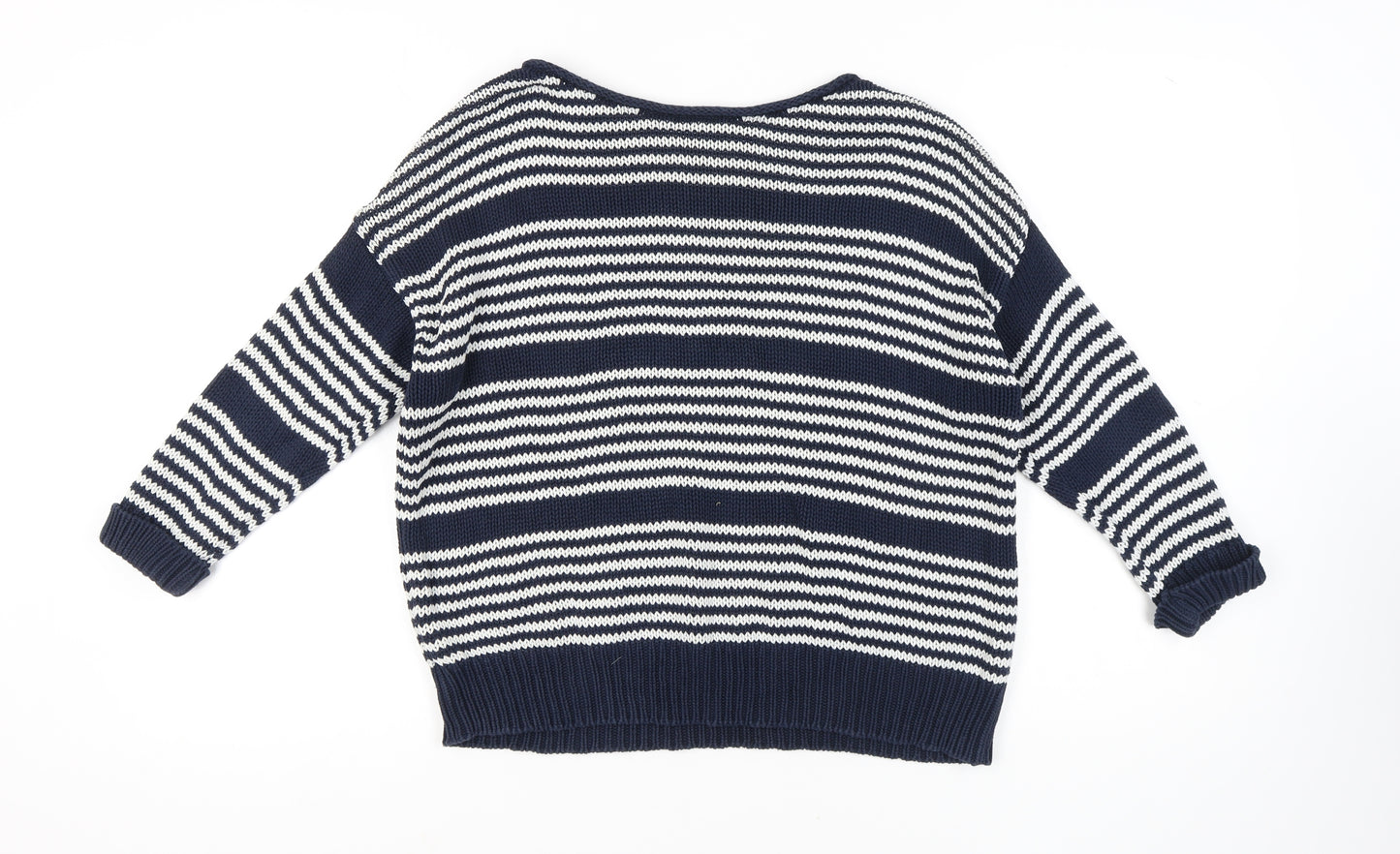 Topshop Women's Blue Striped Pullover Jumper Size 10