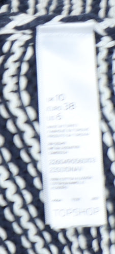 Topshop Women's Blue Striped Pullover Jumper Size 10