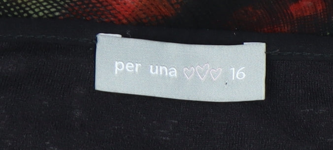 Per Una Women's Multicoloured V-Neck Tank - Size 16