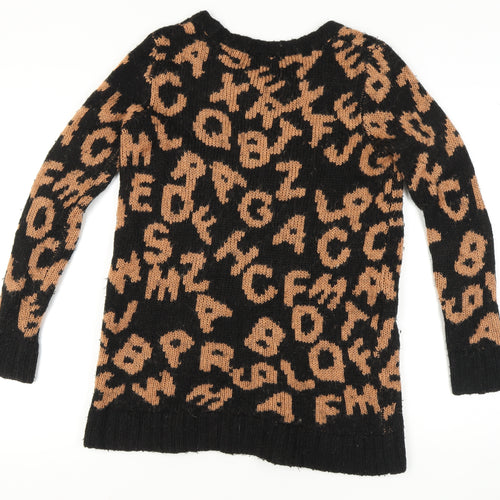 Topshop Women's Black Crew Neck Pullover Jumper Size 8
