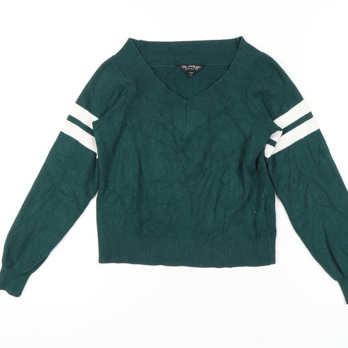 Miss Selfridge Women's V-Neck Green Jumper Size 8