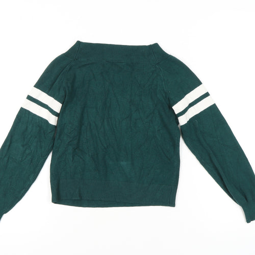 Miss Selfridge Women's V-Neck Green Jumper Size 8