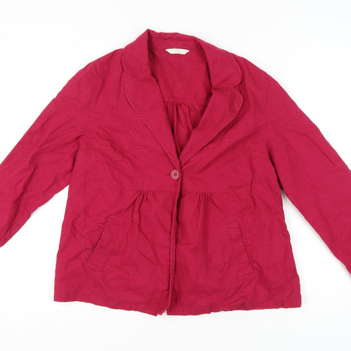 Marks and Spencer Women's Red Linen Blazer UK 12