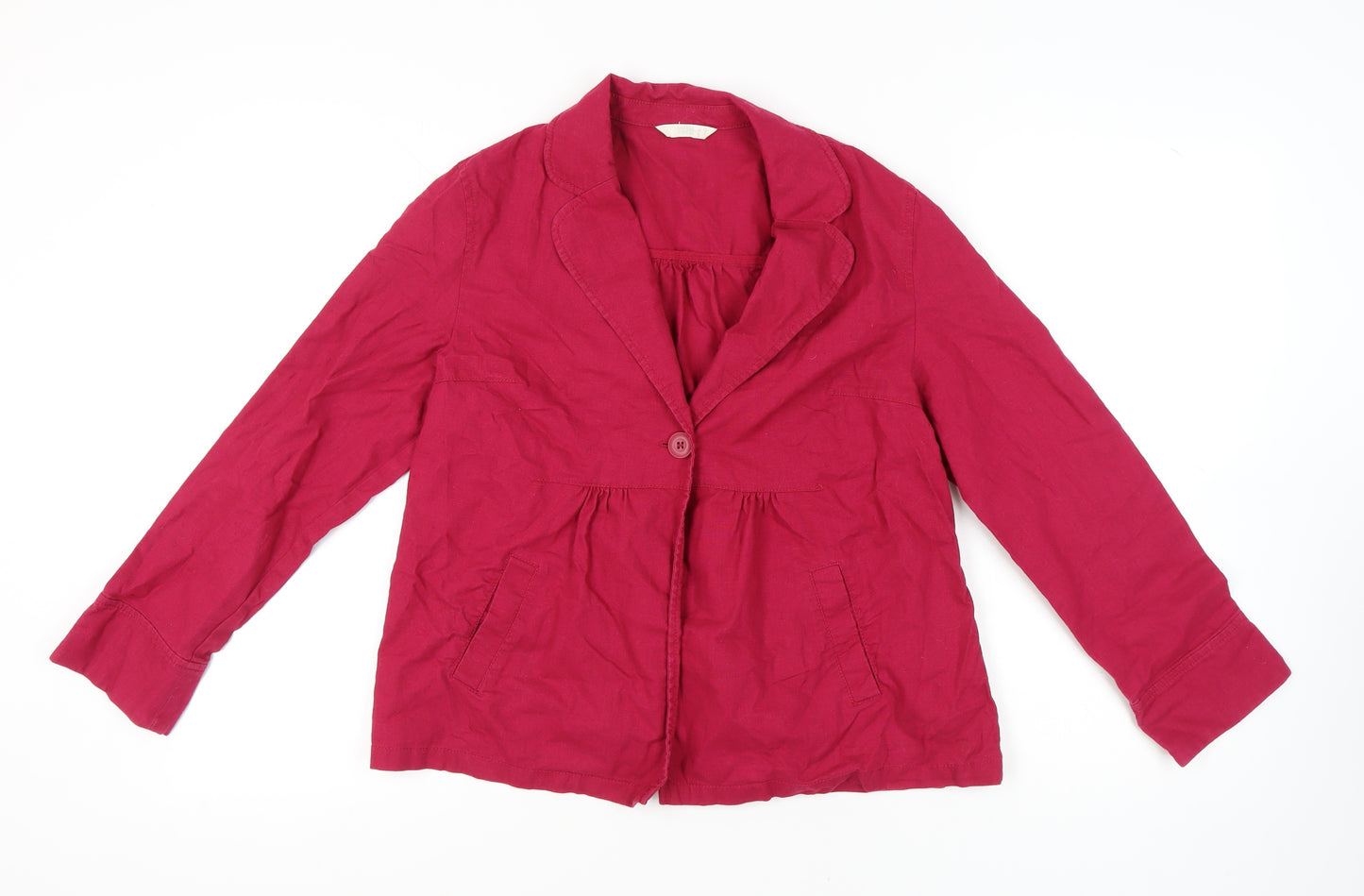 Marks and Spencer Women's Red Linen Blazer UK 12